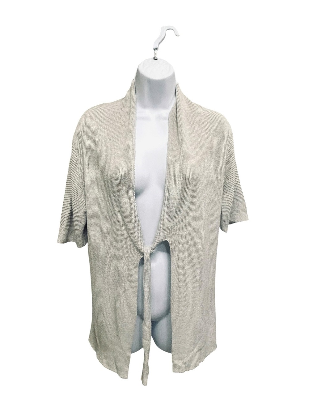 Coco y Club Beige Tie Front Knit Cardigan Size S